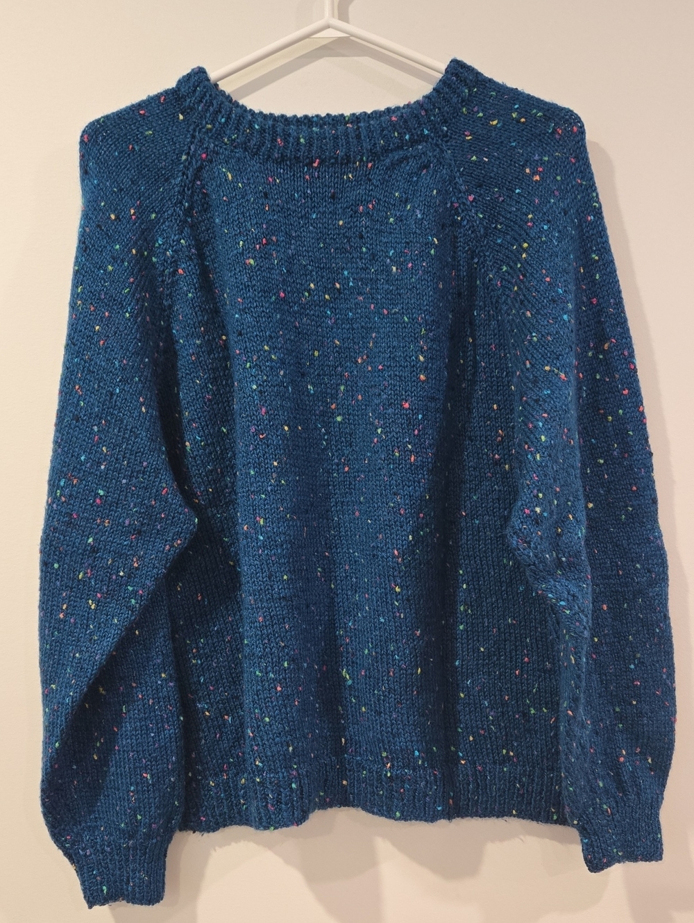 Vintage Handknit Blue Speckled Crewneck Sweater - Women's - Picture 6 of 6